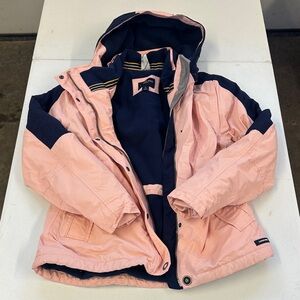 Lands' End Pink and Navy Kids Raincoat